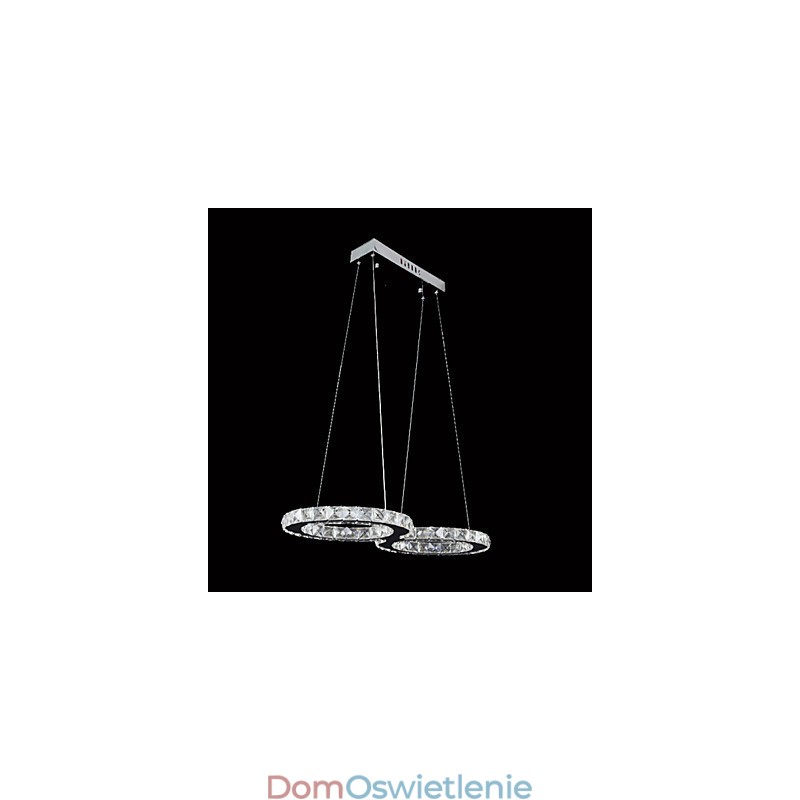 Współczesna lampa wisząca z metalu w kolorze chromu i kryształu