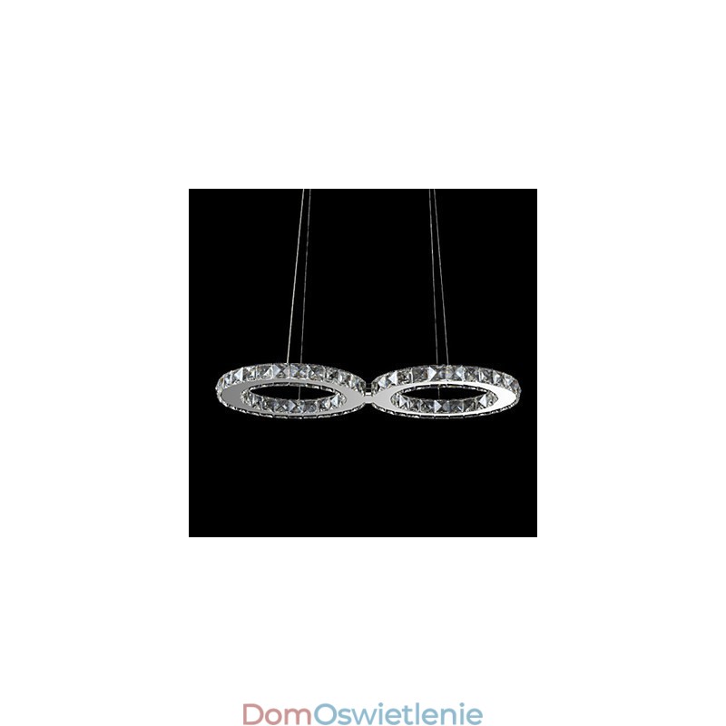 Współczesna lampa wisząca z metalu w kolorze chromu i kryształu
