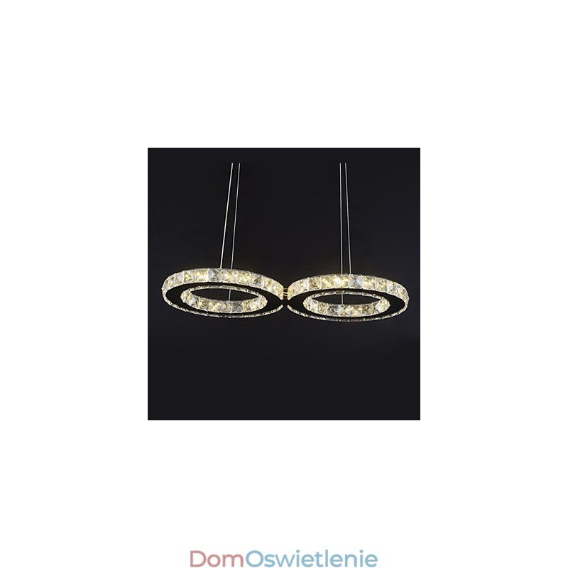 Współczesna lampa wisząca z metalu w kolorze chromu i kryształu