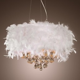 Nowoczesna współczesna lampa wisząca w stylu miniaturowym z kryształkami i galwanizowaną powłoką