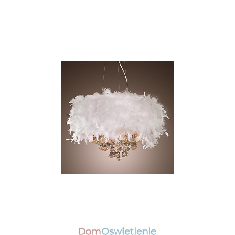 Nowoczesna współczesna lampa wisząca w stylu miniaturowym z kryształkami i galwanizowaną powłoką