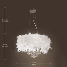 Nowoczesna współczesna lampa wisząca w stylu miniaturowym z kryształkami i galwanizowaną powłoką