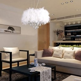 Nowoczesna współczesna lampa wisząca w stylu miniaturowym z kryształkami i galwanizowaną powłoką