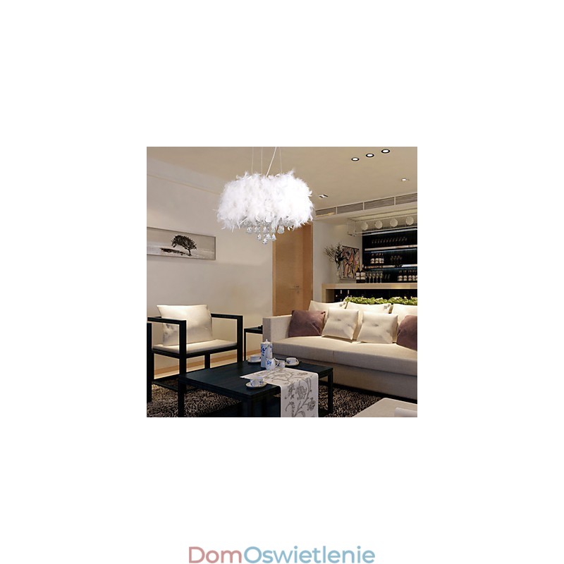 Nowoczesna współczesna lampa wisząca w stylu miniaturowym z kryształkami i galwanizowaną powłoką