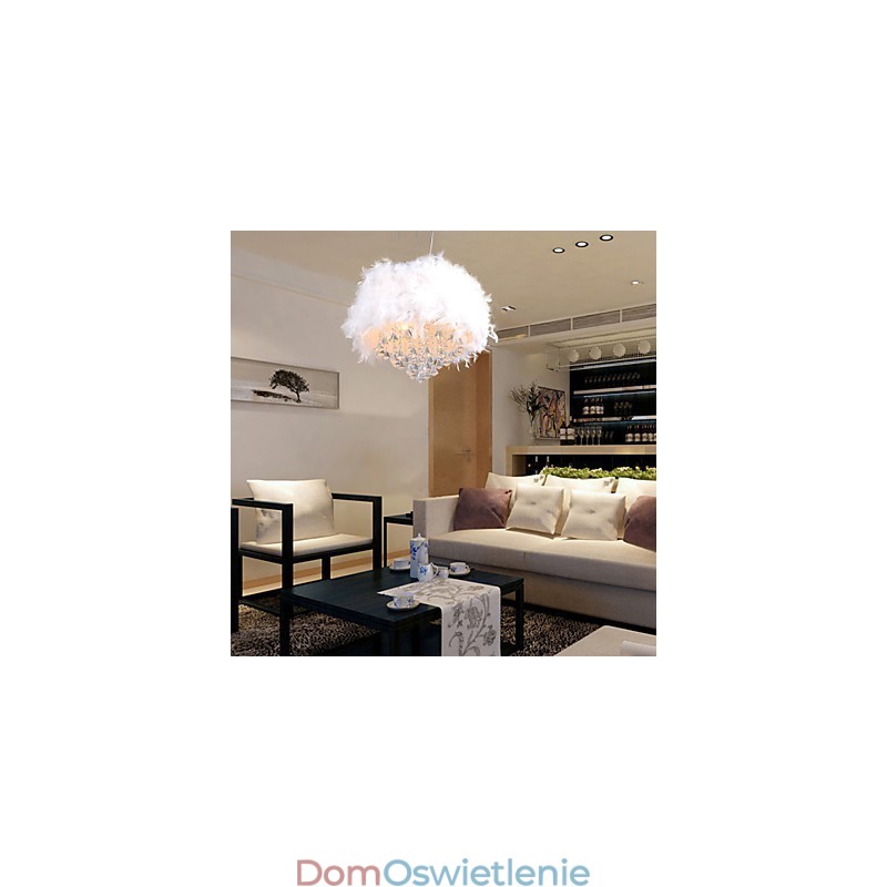 Nowoczesna współczesna lampa wisząca w stylu miniaturowym z kryształkami i galwanizowaną powłoką