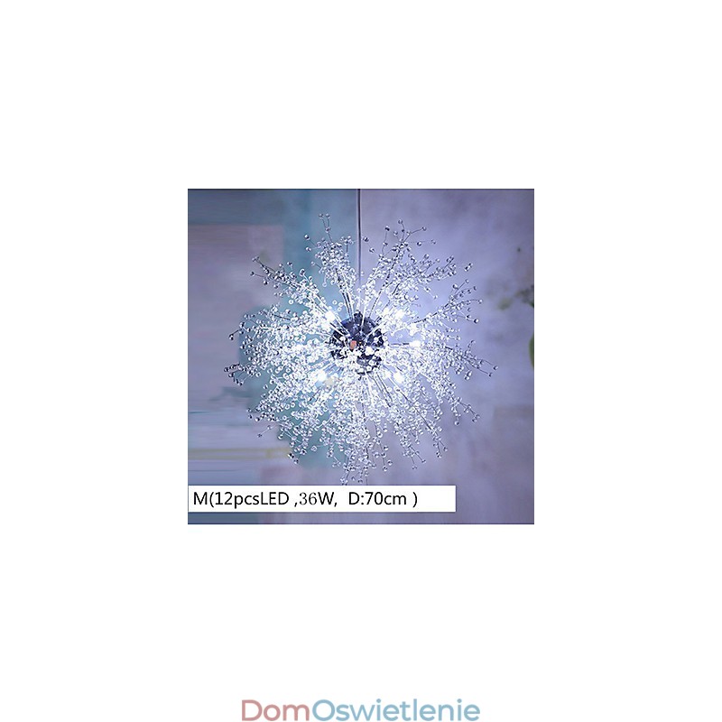 Żyrandol wiszący z kryształkami Globe Crystal Chrome Metal