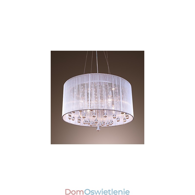 Nowoczesna współczesna lampa wisząca z kryształu bębenkowego z galwanizowanego metalu