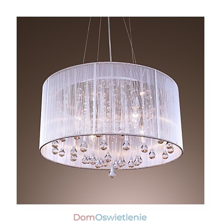 Nowoczesna współczesna lampa wisząca z kryształu bębenkowego z galwanizowanego metalu Nowoczesna współczesna lampa wisząca z kryształu bębenkowego z galwanizowanego metalu