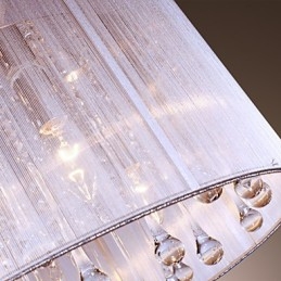 Nowoczesna współczesna lampa wisząca z kryształu bębenkowego z galwanizowanego metalu