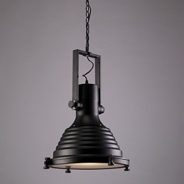 Czarna lampa wisząca z żelaza w stylu retro i szklany klosz Sklep
