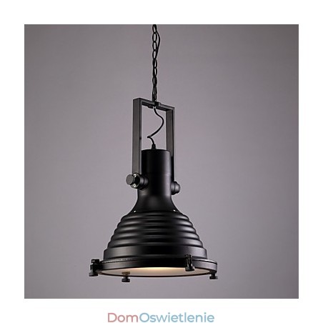 Czarna lampa wisząca z żelaza w stylu retro i szklany klosz Sklep Czarna lampa wisząca z żelaza w stylu retro i szklany klosz Sklep