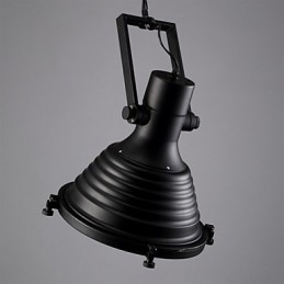 Czarna lampa wisząca z żelaza w stylu retro i szklany klosz Sklep