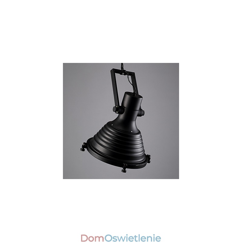 Czarna lampa wisząca z żelaza w stylu retro i szklany klosz Sklep