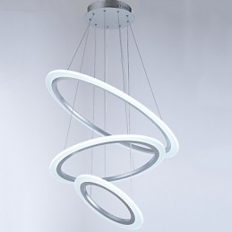 Lampy wiszące akrylowe, żyrandole, oświetlenie sufitowe z 3 pierścieniami DIY