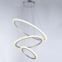 Lampy wiszące akrylowe, żyrandole, oświetlenie sufitowe z 3 pierścieniami DIY