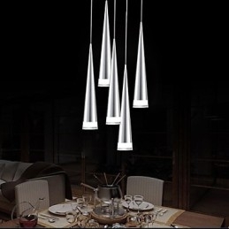 Nowoczesna współczesna lampa wisząca z metalu chromowanego