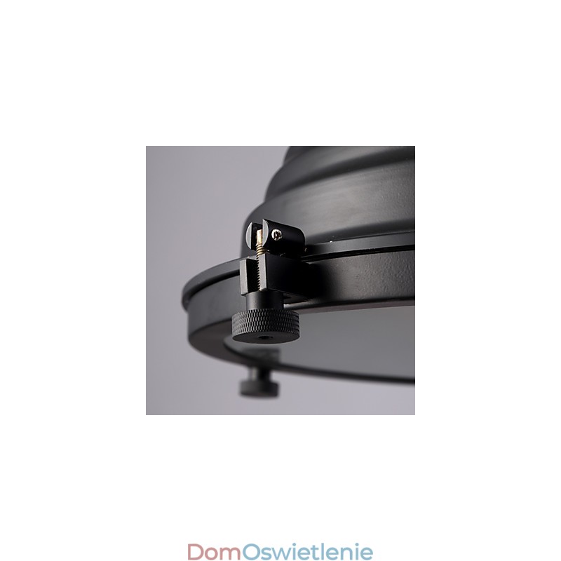 Czarna lampa wisząca z żelaza w stylu retro i szklany klosz Sklep
