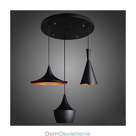 Opływowa lampa wisząca w kolorze czarnym Opływowa lampa wisząca w kolorze czarnym