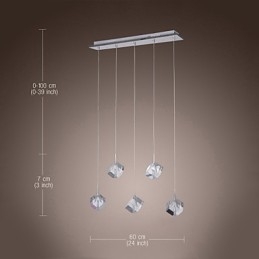 Nowoczesna współczesna lampa wisząca Crystal Chrome Island
