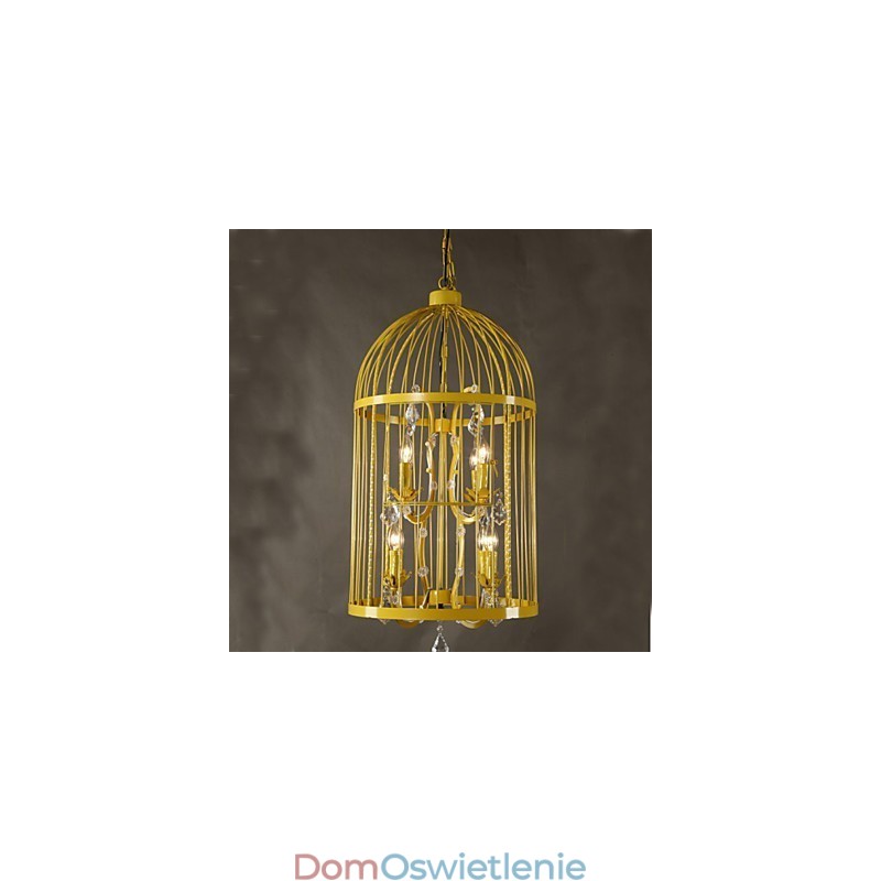 Vintage Żelazna Klatka Schodowa Lampa Żyrandol Kryształ A