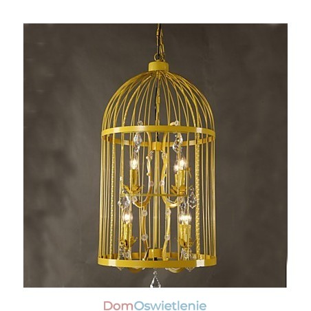 Vintage Żelazna Klatka Schodowa Lampa Żyrandol Kryształ A