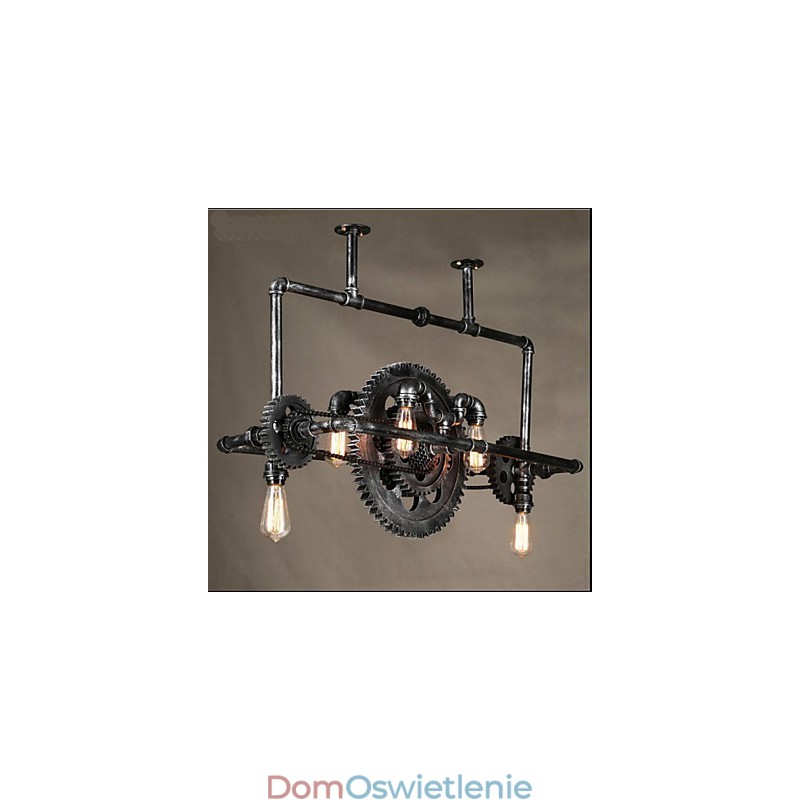 Żyrandol z rur żelaznych, przemysłowy, wiatrak, lampa wisząca
