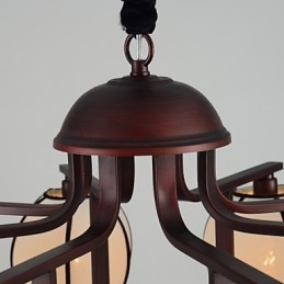 Rustykalny domek w stylu vintage mini, metalowy żyrandol galwanizowany
