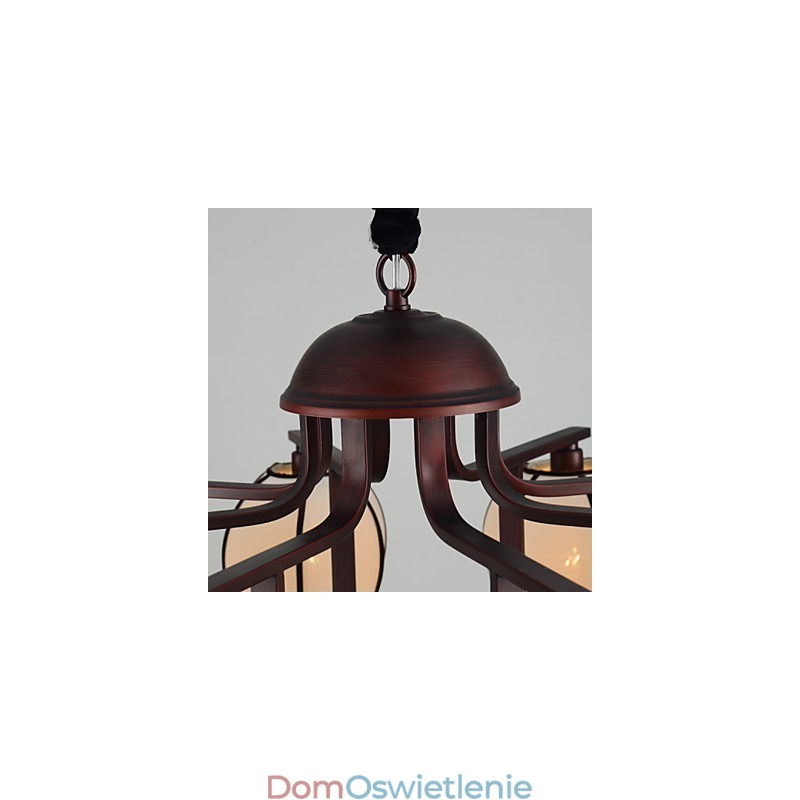 Rustykalny domek w stylu vintage mini, metalowy żyrandol galwanizowany