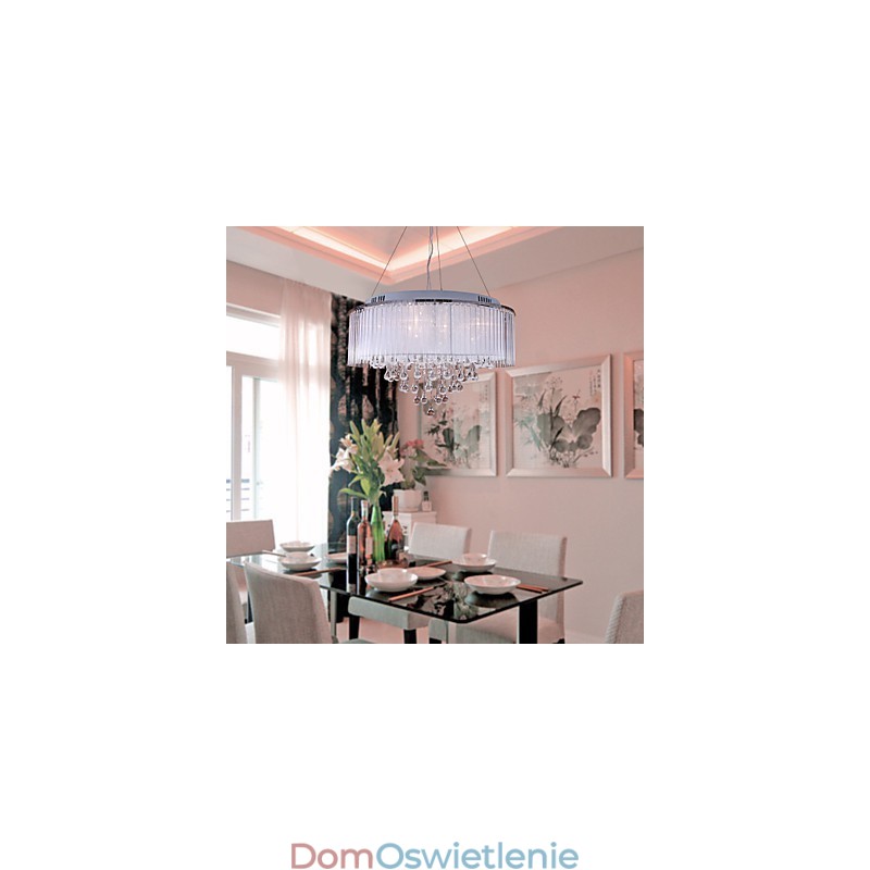 Nowoczesna współczesna lampa wisząca z kryształu galwanizowanego Drum