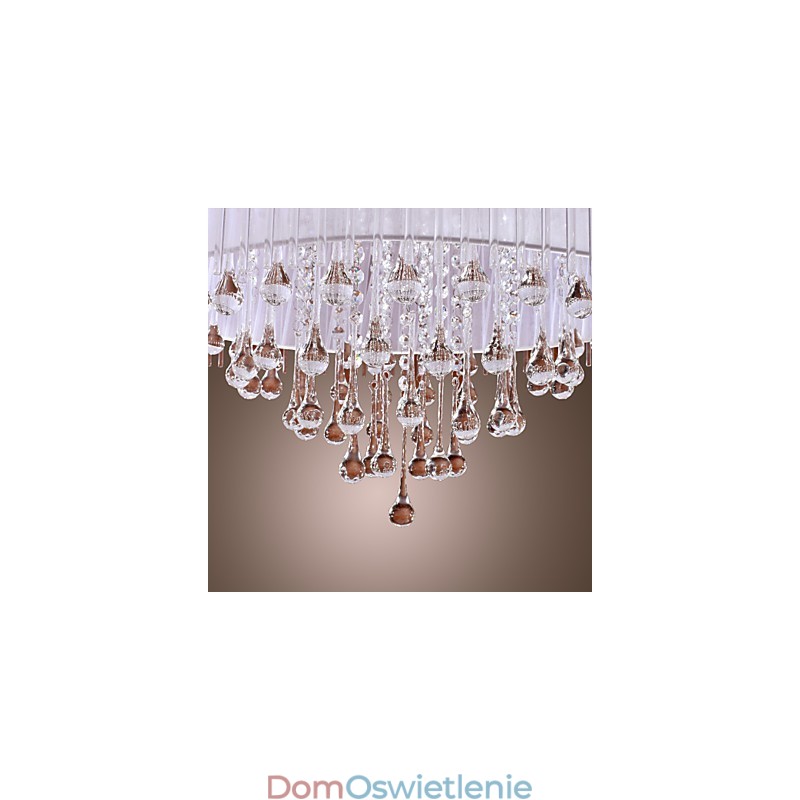 Nowoczesna współczesna lampa wisząca z kryształu galwanizowanego Drum