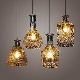Lampa ze szkła kryształowego 4 światła abażur minimalistyczne lampy butelkowe