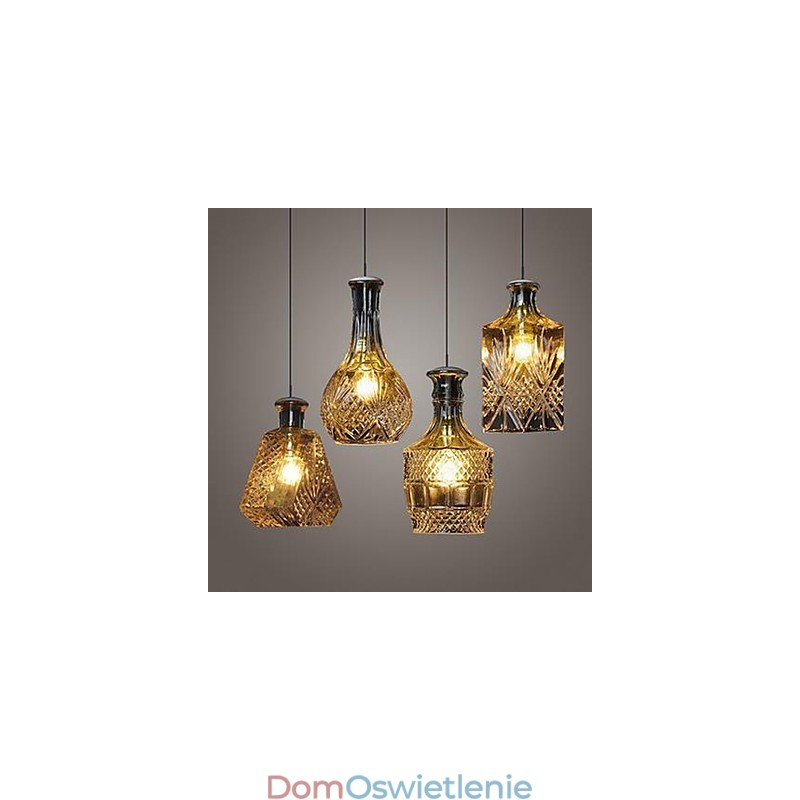 Lampa ze szkła kryształowego 4 światła abażur minimalistyczne lampy butelkowe