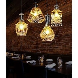 Lampa ze szkła kryształowego 4 światła abażur minimalistyczne lampy butelkowe