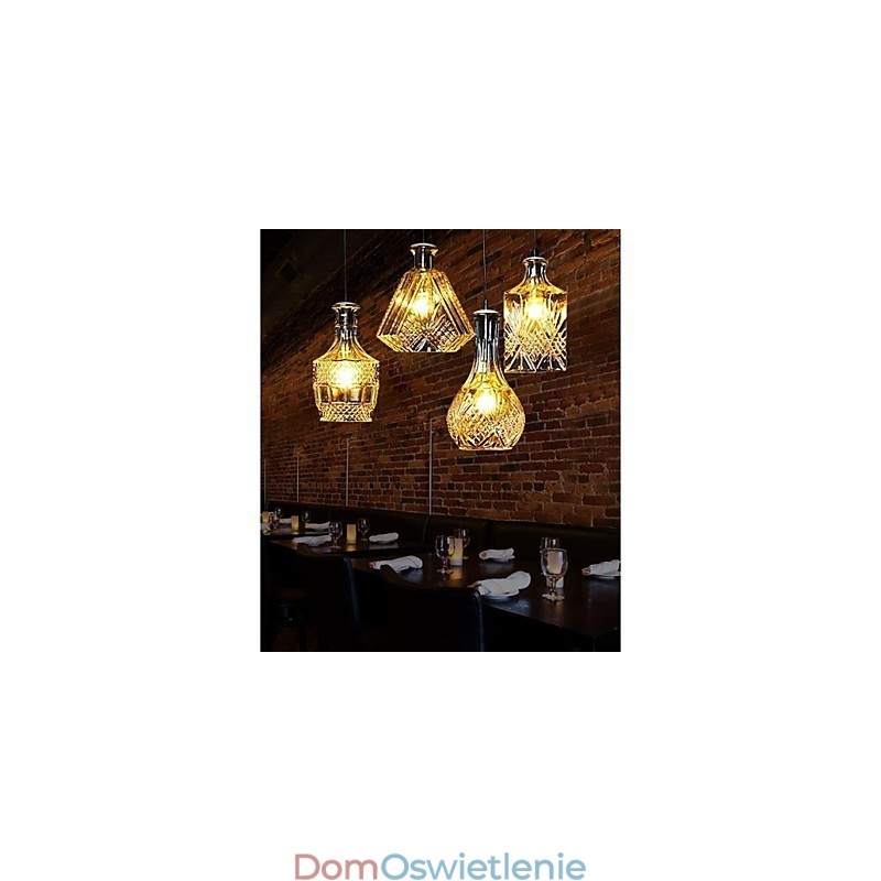 Lampa ze szkła kryształowego 4 światła abażur minimalistyczne lampy butelkowe