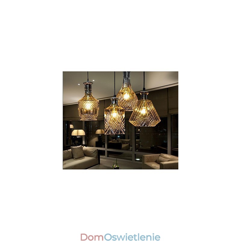 Lampa ze szkła kryształowego 4 światła abażur minimalistyczne lampy butelkowe