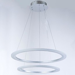 Lampy wiszące akrylowe, żyrandole sufitowe, oprawy oświetleniowe z 2 pierścieniami