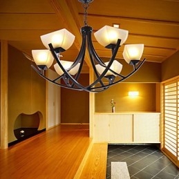 Wisząca lampa w stylu antycznym z 6 światłami