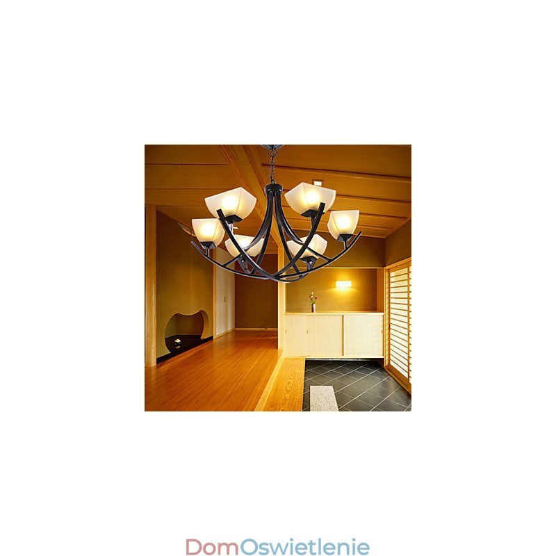 Wisząca lampa w stylu antycznym z 6 światłami