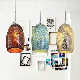 Tradycyjny Klasyczny Vintage Malowanie Metalowa Lampa Wisząca