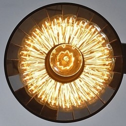 Lampy wiszące Vintage 3 światła, żarówki ST64 w zestawie, system góra-dół