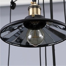 Lampy wiszące Vintage 3 światła, żarówki ST64 w zestawie, system góra-dół