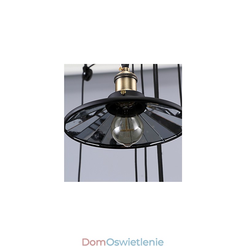 Lampy wiszące Vintage 3 światła, żarówki ST64 w zestawie, system góra-dół