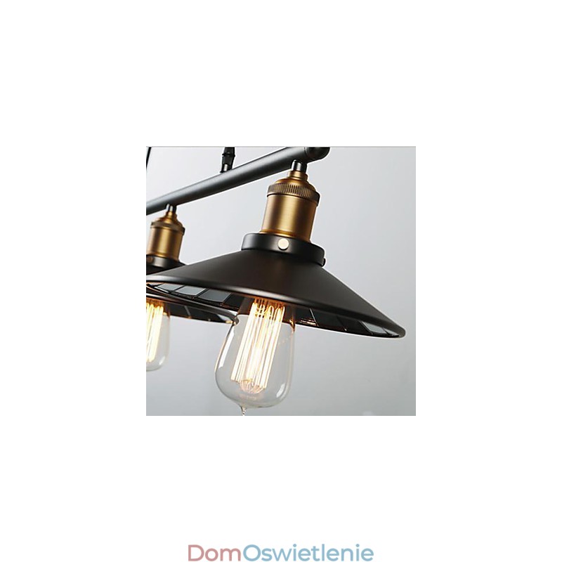 Lampy wiszące Vintage 3 światła, żarówki ST64 w zestawie, system góra-dół