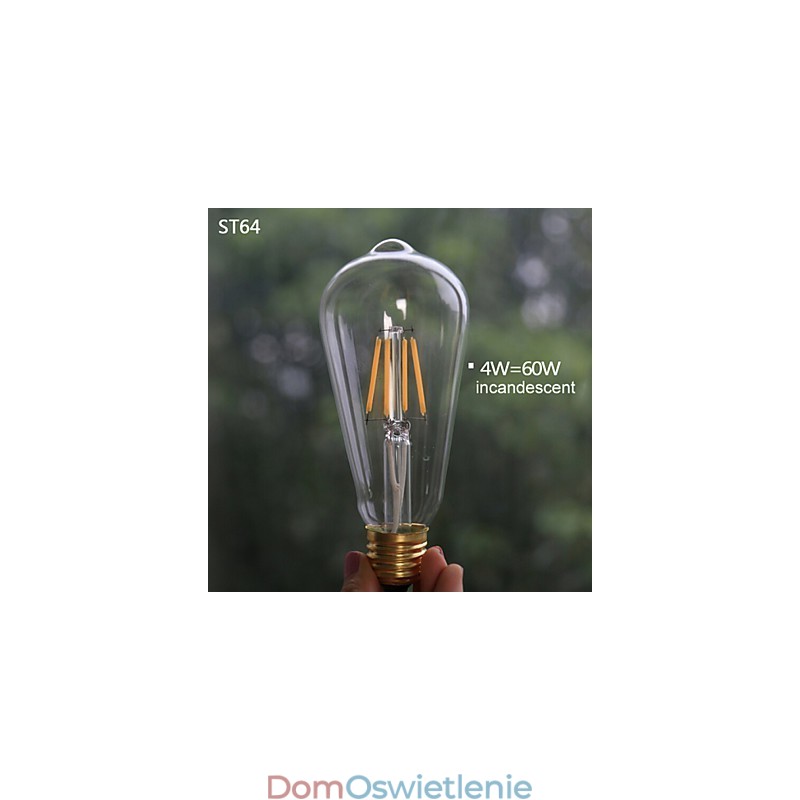Lampy wiszące Vintage 3 światła, żarówki ST64 w zestawie, system góra-dół