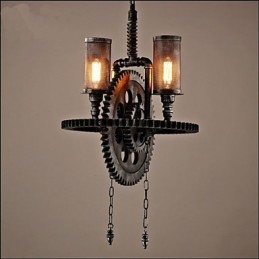 Industrial Wind Cafe Personalizowany wisiorek Studio Gear Double Head
