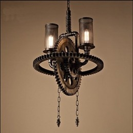 Industrial Wind Cafe Personalizowany wisiorek Studio Gear Double Head