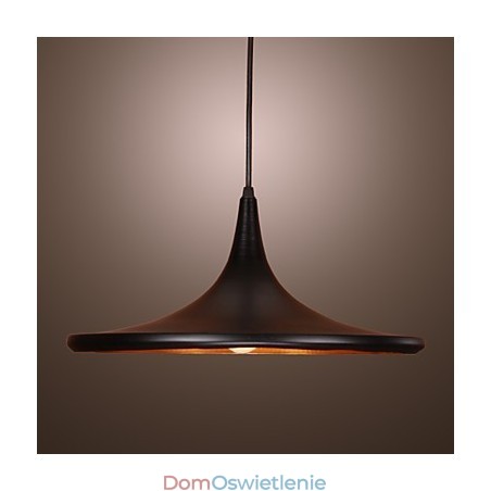 Nowoczesna aluminiowa lampa wisząca z czarnym kloszem Nowoczesna aluminiowa lampa wisząca z czarnym kloszem