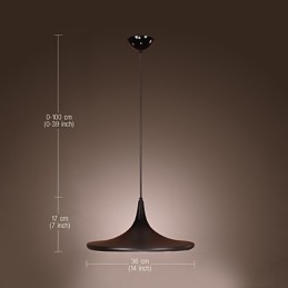 Nowoczesna aluminiowa lampa wisząca z czarnym kloszem