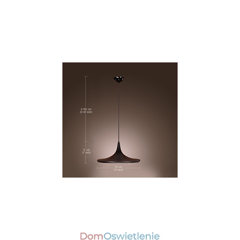 Nowoczesna aluminiowa lampa wisząca z czarnym kloszem