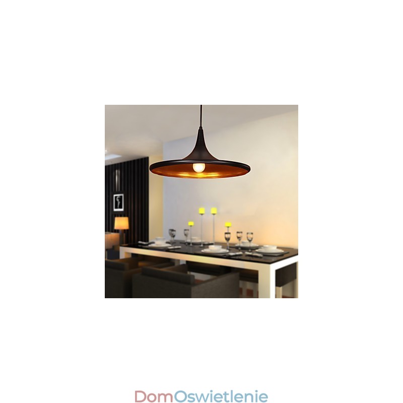 Nowoczesna aluminiowa lampa wisząca z czarnym kloszem
